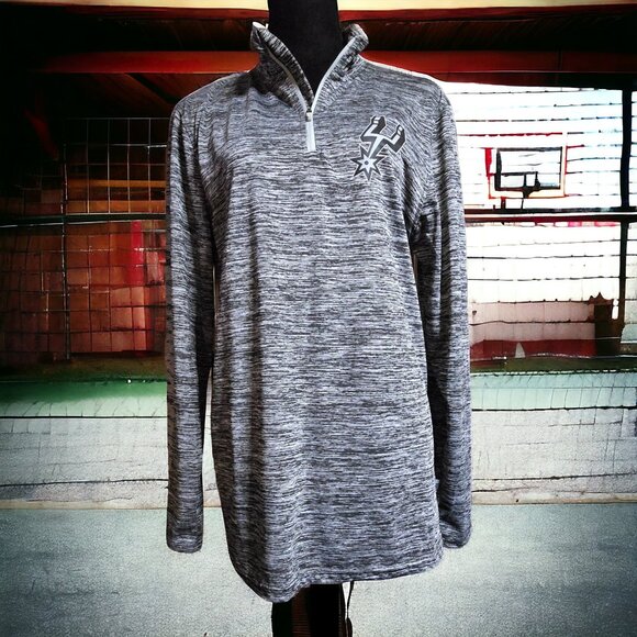 NBA Tops - NWOT NBA ( S ) San Antonio SPURS Heather Gray 1/4 Zip Long Sleeve Pullover